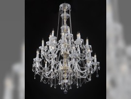 Big crystal chandelier of frosted cut glass