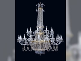 Large silver strass crystal chandelier