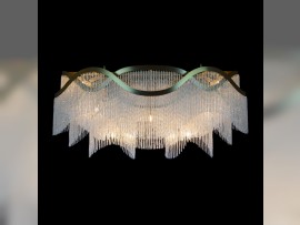 Design chandelier sea pearl on waves - lit