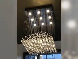 Modern crystal chandeliers in the shape of a pyramid Inerior 1