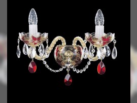 Ruby Wall light with gold painted grapes