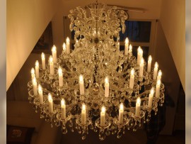 Silver Maria Theresa chandelier detail 2