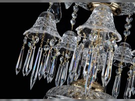 Cut crystal bells on a chandelier