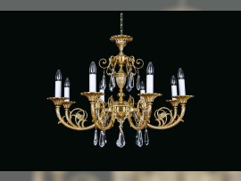 8-arm luxury chandelier made of cast brass