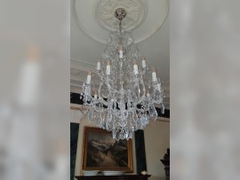 Teresian chandelier in the interior of an Italian villa turned off