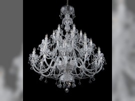 Large massive crystal chandelier with cut balls