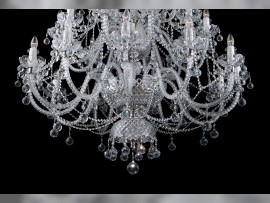 The lower part of the chandelier with cut crystal balls