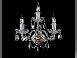 Stylishly matching 3-arm crystal wall light