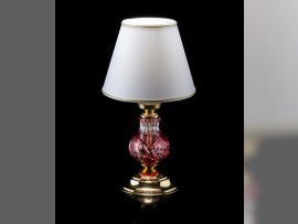 Ruby lamp from blue cased crystal