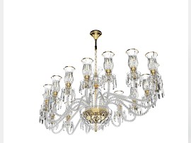 Oval chandelier L678-16-03-T-oval above a long table