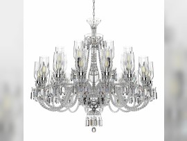 Large 24-arm silver Diamond Baccarat chandelier