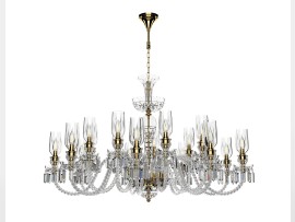 18-arm crystal chandelier Size (W x H): 140 x 85 cm