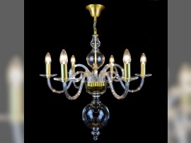 Smaller glass chandelier made of smooth glass