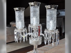 Baccarat table lamp with three vases - detail