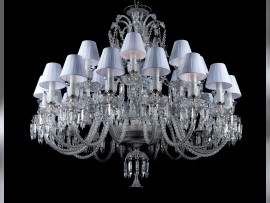 24-arm BACCARAT crystal chandelier with shades different look