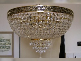 The Surface mounted large Strass basket chandelier 18 bulbs