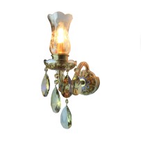 Wall light and cut lamp vase made of metallized crystal glass