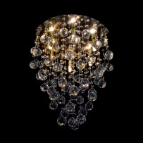 Chandelier with cone-shaped spheres dia 46 x 50 cm - lit (6 x G9 bulbs)