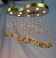 Sample of the matte metal chandelier from the workshop