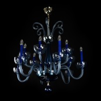 12-arm version of the blue Murano chandelier