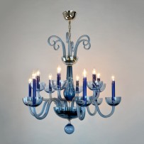 12-arm version of the chandelier - lit