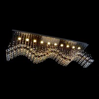 Wave chandelier with a strip of crystal balls in coffee color (metallized crystal - brown) 2