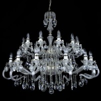 Modern crystal chandelier for industrial interiors decorated with matte chrome