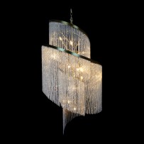 Spiral chandeliers made of crystal pearls dia 90 x 200 cm