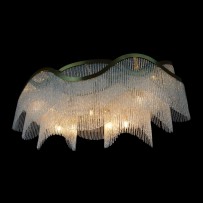 Modern simple chandelier with glass beads