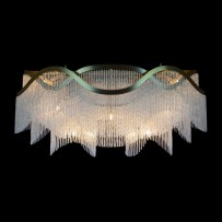 Design chandelier sea pearl on waves - lit