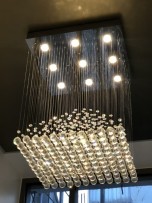 Modern crystal chandeliers in the shape of a pyramid Inerior 1