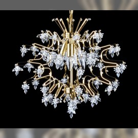 Chandelier in the shape of a crystal flake with 4 bulbs