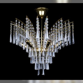 Crown crystal chandelier for ceilings with lower load-bearing capacity.