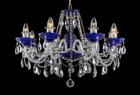 Luxurious 8-arm chandelier in the color of dark Amethyst