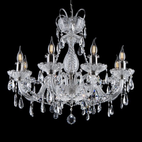 8-arm cut chandelier made of Czech crystal glass