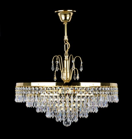 Basket chandelier with a brass gold crown with 6 bulbs