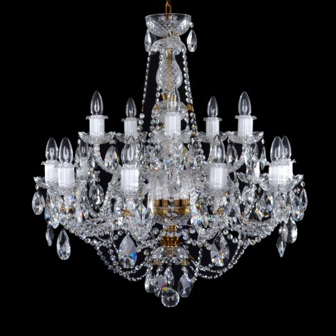 Crystal chandelier with brown metal suitable for both classic and modern interiors