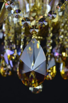 A sample of a colored metallized crystal almond