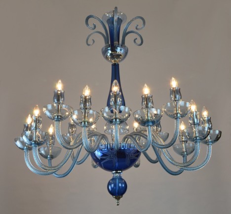 16-arm version of the chandelier - lit
