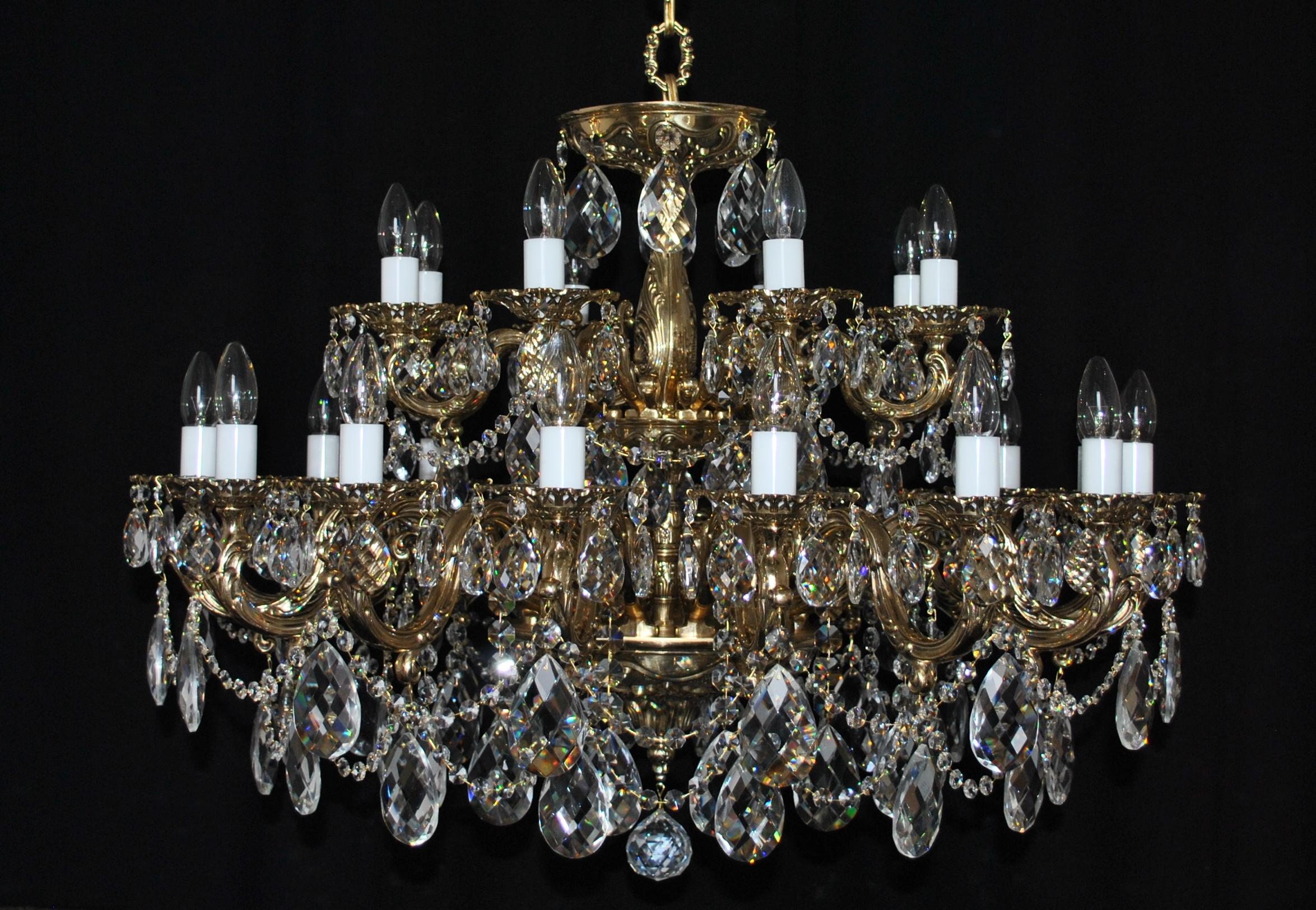 8 Arms Cast brass crystal floor lamp with crystal spike & crystal almonds
